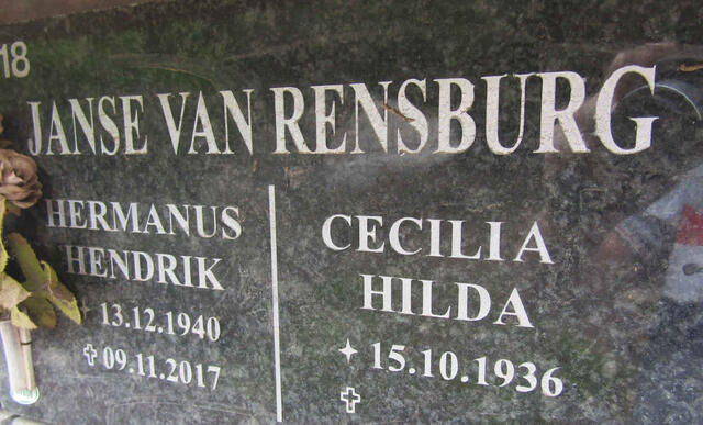 RENSBURG Hermanus Hendrik, Janse van 1940-2017 & Cecilia Hilda 1936-