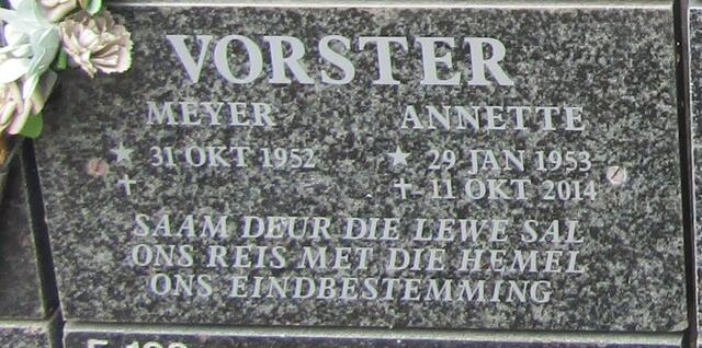 VORSTER Meyer 1952- & Annette 1953-2014