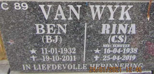 WYK B.J., van 1932-2011 & C.S. SCHUTTE 1938-2019