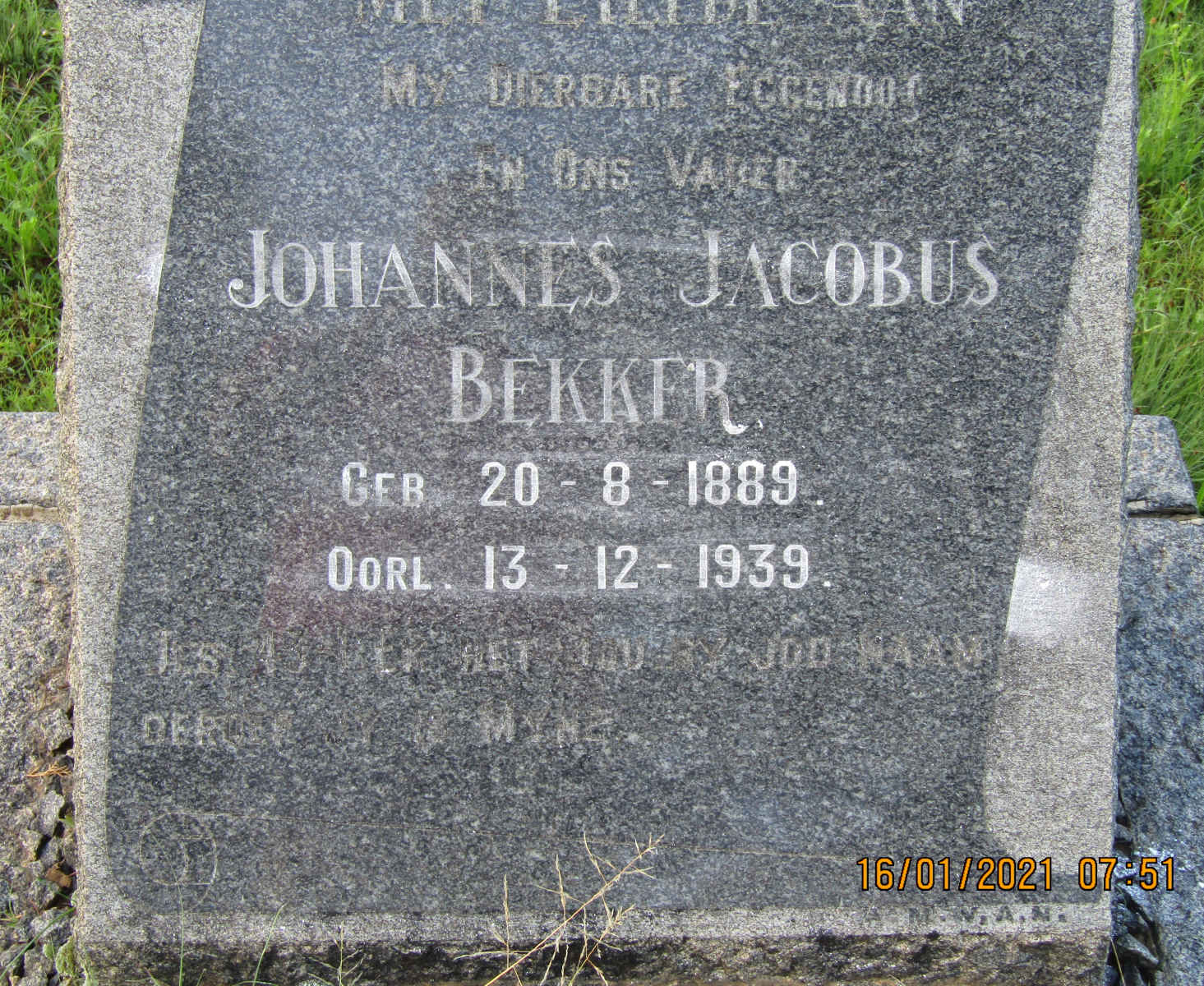 BEKKER Johannes Jacobus 1889-1939