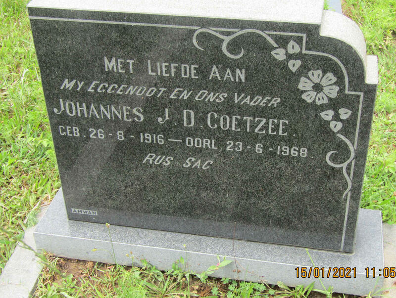 COETZEE Johannes J.D. 1916-1968