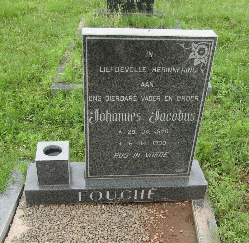 FOUCHE Johannes Jacobus 1940-1990