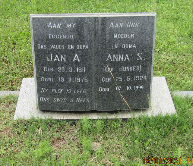 ? Jan A. 1911-1978 & Anna S. JONKER 1924-1999
