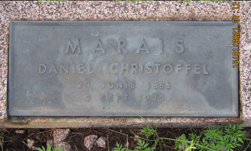 MARAIS Daniel Christoffel 1886-1933