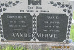 MERWE Cornelius W., van der 1915-1968 & Anna C. VAN WYK 1913-1972