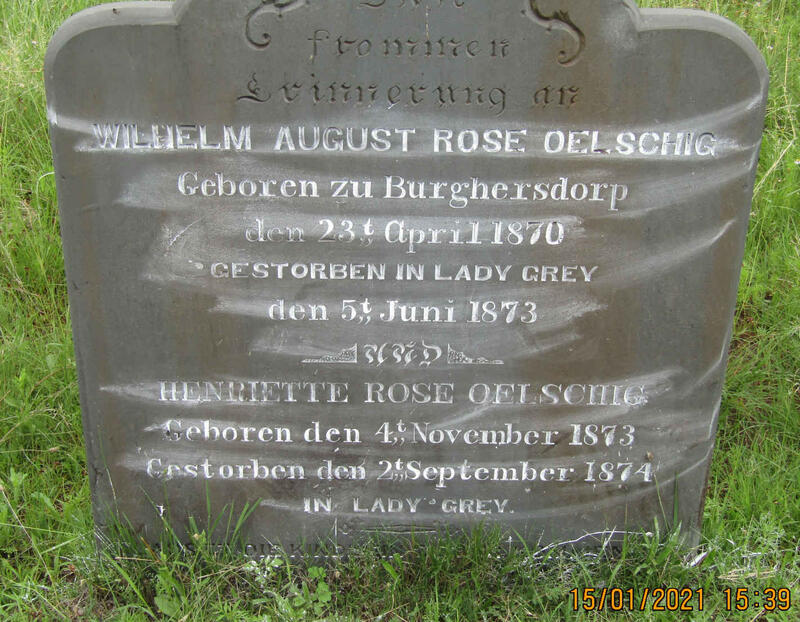 OELSCHIG Wilhelm August Rose 1870-1873 :: OELSCHIG Henriette Rose 1873-1874
