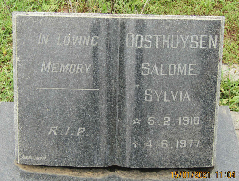 OOSTHUYSEN Salome Sylvia 1910-1977