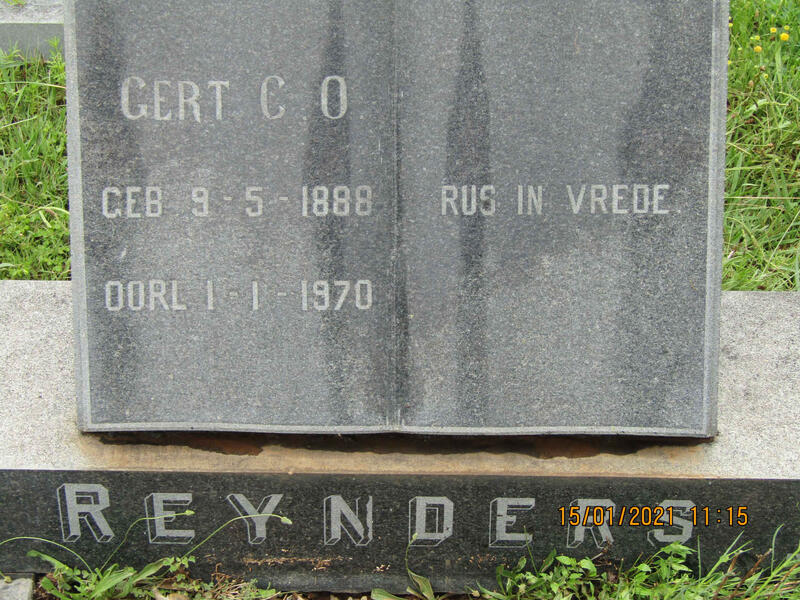 REYNDERS Gert C. O. 1888-1970