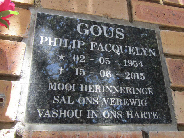 GOUS Philip Facquelyn 1954-2015