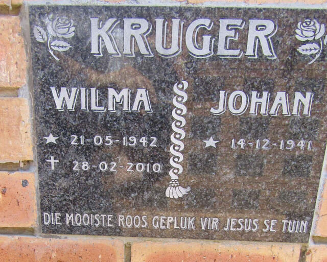 KRUGER Johan 1941- & Wilma 1942-2010