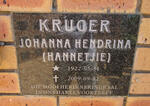 KRUGER Johanna Hendrina 1931-2009