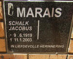 MARAIS Schalk Jacobus 1919-2003