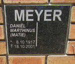 MEYER Daniel Marthinus 1917-2001
