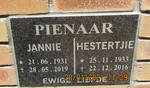 PIENAAR Jannie 1931-2019 & Hestertjie 1933-2016