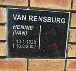 RENSBURG Hennie, van 1928-2002
