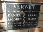 VERWEY Daniel Jacobus 1924-2014 & Sarah Maria 1930-2018