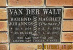 WALT Barend Johannes, van der 1928-2018 & Magriet PIENAAR 1925-2007
