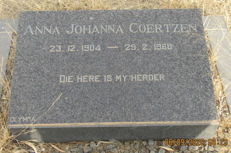 COERTZEN Anna Johanna 1904-1968