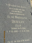 DURAAN Elsie Magdalena nee DU PLESSIS 1900-1996