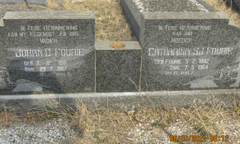 FOURIE Johan D. 1881-1962 & Catharina S.J. 1882-1964