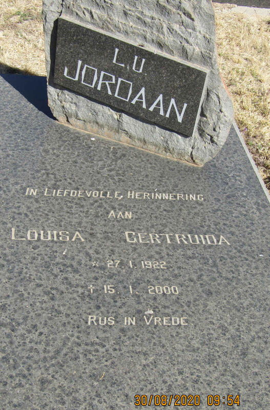 JORDAAN Louisa Gertruida 1922-2000