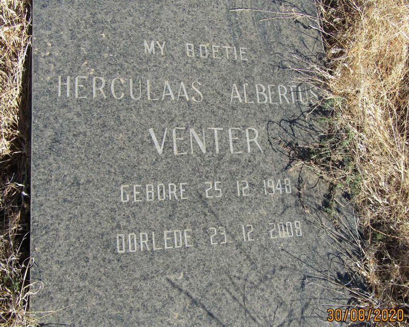 VENTER Herculaas Albertus 1948-2008