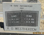 WESTHUIZEN Gawie, v.d. 1914-1981 & Rina 1920-2006
