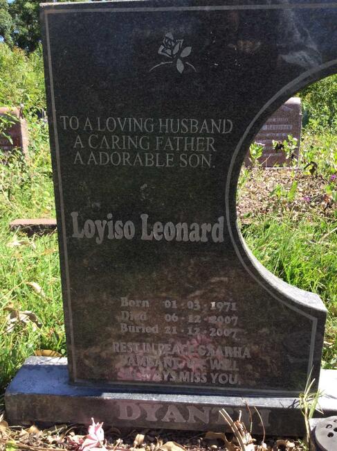 DYANTYI Loyiso Leonard 1971-2007