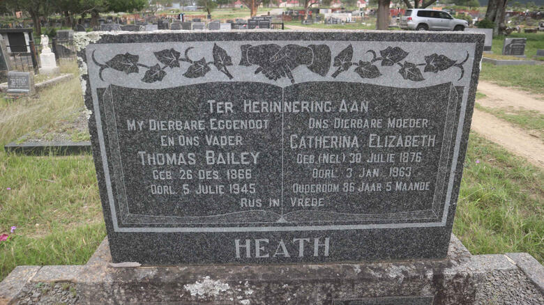 HEATH Thomas Bailey 1866-1945 & Catherina Elizabeth NEL 1876-1963 