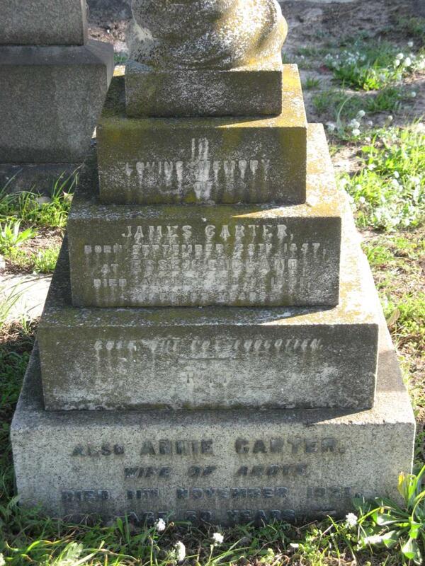 CARTER James 1857-1921 & Annie -1921
