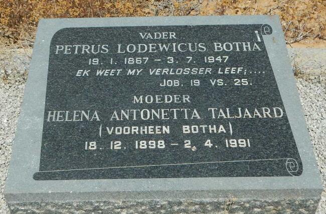 BOTHA Petrus Lodewicus 1867-1947 & Helena Antonetta TALJAARD 1898-1991