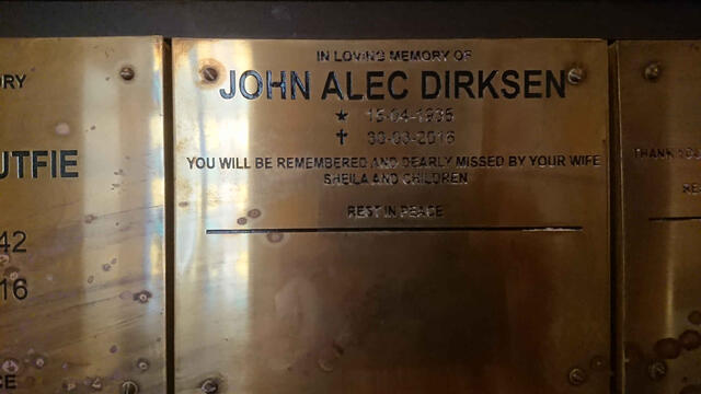 DIRKSEN John Alec 1935-2016
