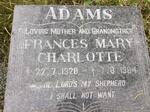 ADAMS Frances Mary Charlotte 1928-1984