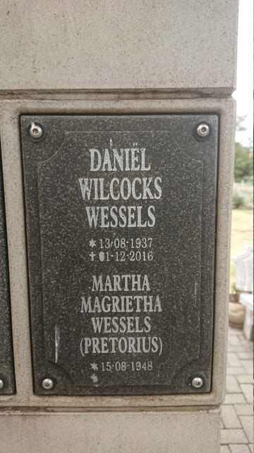 WESSELS Daniël Wilcocks 1937-2016 & Martha Magrietha PRETORIUS 1948-