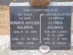 DALBOCK Heinrich Gottlieb 1903-1983 & Elfrida DE LANGE 1907-1967