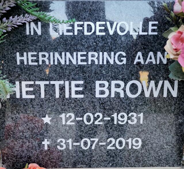 BROWN Hettie 1934-2019