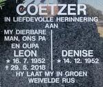 COETZER Leon 1952-2018 & Denise 1952-