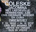 COLESKE Jacomina 1938-2017