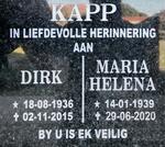 KAPP Dirk 1936-2015 & Maria Helena 1939-2020