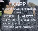 KAPP Pieter 1961-2018 & Aletta 1966-