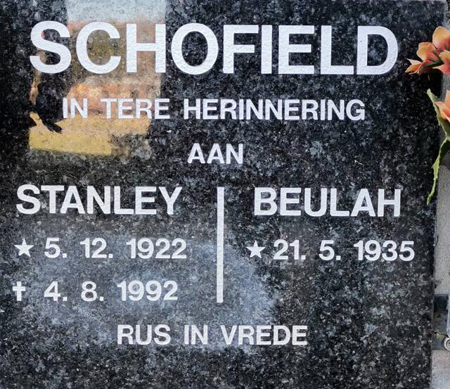 SCHOFIELD Stanley 1922-1992 & Beulah 1935-