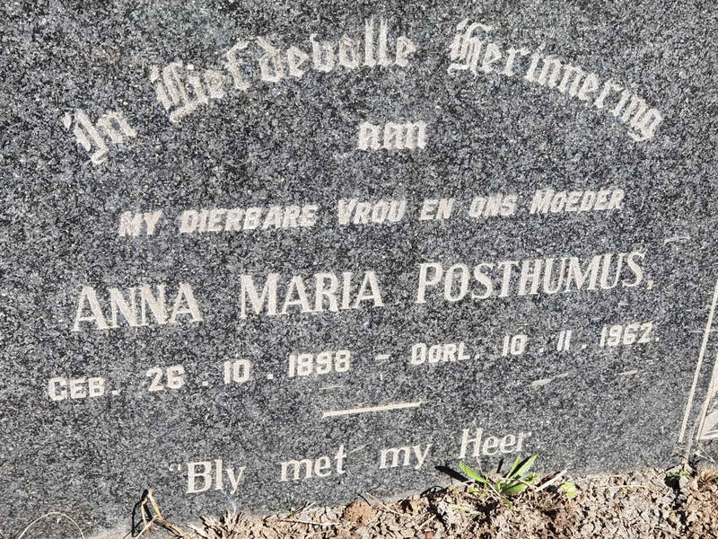 POSTHUMUS Anna Maria 1898-1962