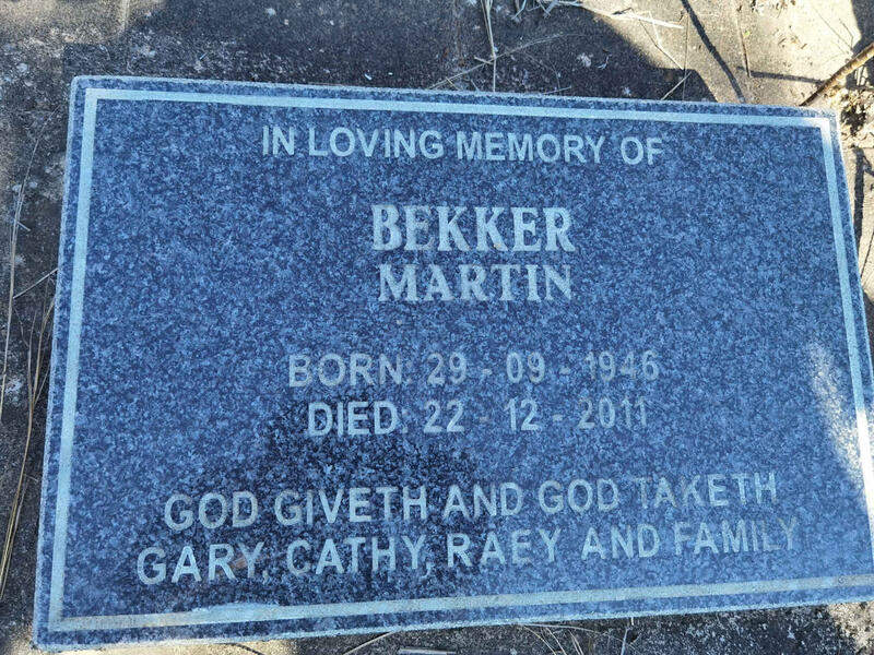 BEKKER Martin 1946-2011
