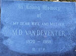 DEVENTER M.D., van 1920-1968
