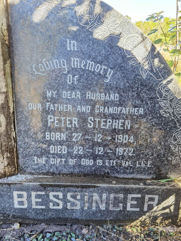 BESSINGER Peter Stephen 1904-1972