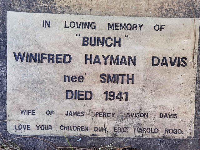 DAVIS Winifred Hayman nee SMITH -1941