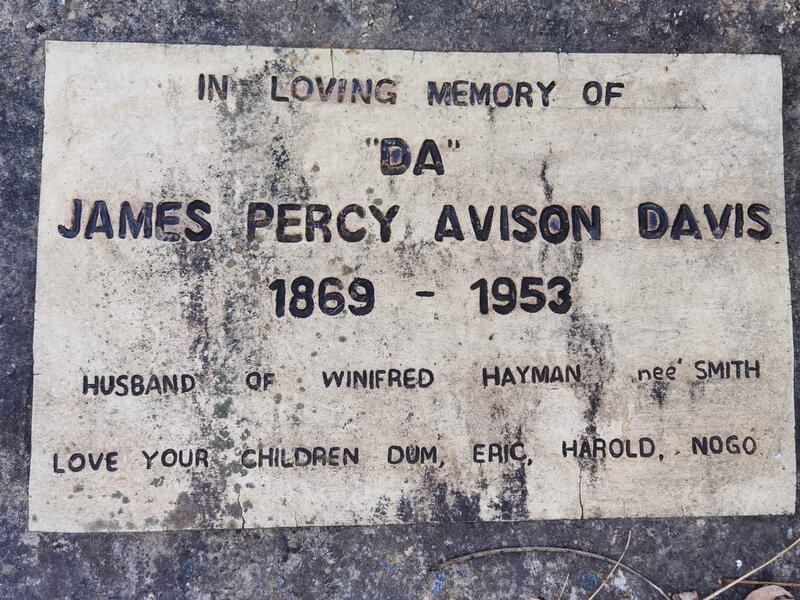 DAVIS James Percy Avison 1869-1953