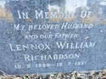 RICHARDSON Lennox William 1888-1961