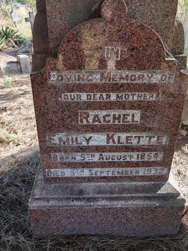KLETTE Rachel Emily 1854-1932