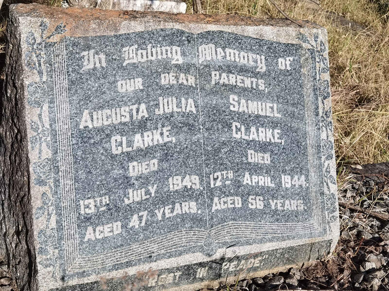 CLARKE Samuel -1944 & Augusta Julia -1949
